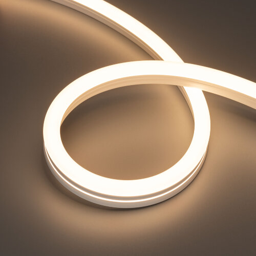 Светодиодная лента герметичная MOONLIGHT-SIDE-A140-12x24mm 24V Warm3000 (9.6 W/m, IP68, 5m, wire x2) (Arlight, Вывод прямой, 3 года) 038602 - фото
