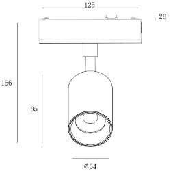 Светильник трековый SLIM, 48В 15W черный 2700-6000К, SL-SLIM-SPBL-15-CCT 022088