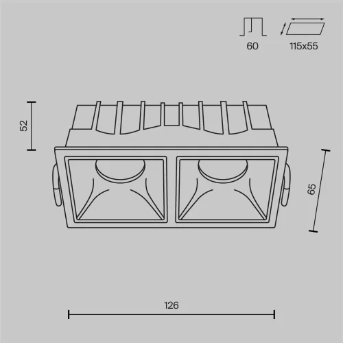 Встраиваемый светильник Alfa LED 4000K 2x10Вт 36° Dim Triac (Белый) - фото