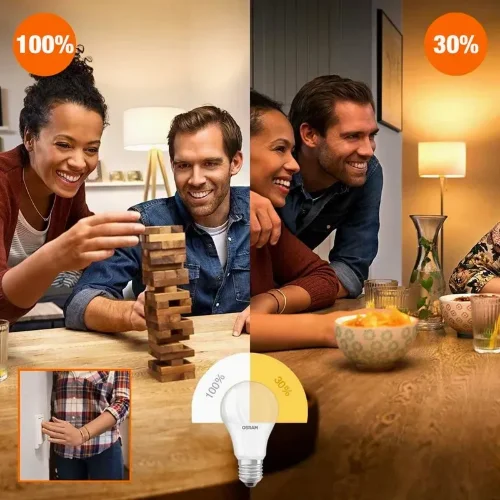 Лампа светодиодная 8.5W/2700K E27 | 1клик-100% / 2клик-40% | DUO CLICK DIM | - OSRAM. Фото 3