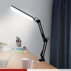 Светильник настольный светодиодный PLUS ССС-05Ч 12Вт 6500К 500Лм, USB, с адаптером, на струбцине ЧЕРНЫЙ IN HOME