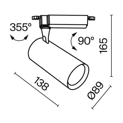 Трековый светильник Вуоро / Vuoro Unity 3000K 15Вт 24° (Черный) TR003-1-15W3K-S-B - фото 2