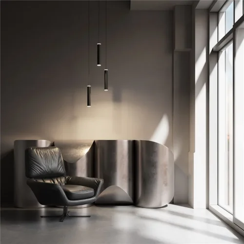 Подвесной светодиодный светильник DLR035 12W 4200K черный матовый - фото 3