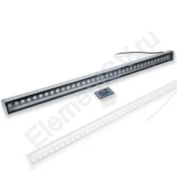 Линейный светодиодный прожектор Wallwasher + Rem Control V491 (36W, 220V, RGB)