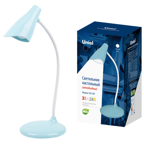 TLD-559 Blue-LED-280Lm-5000K-Dimmer Светильник настольный, 3W, Сенсорный выключатель, Голубой - фото 10