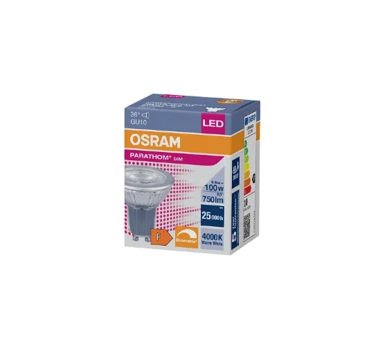Лампа светодиодная 9.6W/4000K (=100W) DIM 36° GU10 230V 750Lm | PARATHOM DIM Spot | - OSRAM. Фото 4