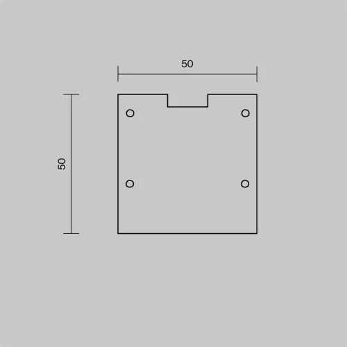 Комплект заглушек (для профиля 50×50) 2 шт., ALM-5050-S-EC 642046 (Серебро) - фото 6