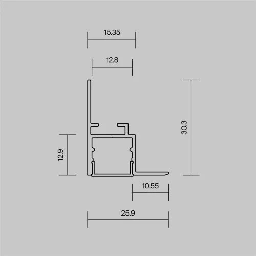 Алюминиевый профиль встраиваемый скрытого монтажа 26x30 (Серебро, 2 м), ALM-2630-S-2M 632014 (Серебро) 632014 - фото 5