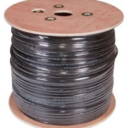 Кабель витая пара U/UTP кат.5E 4х2х24AWG solid CU PE Outdoor трос черн. (м) Rexant 01-0046