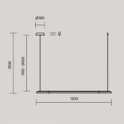 Подвесной светильник Plume 3000К 20Вт (Латунь)