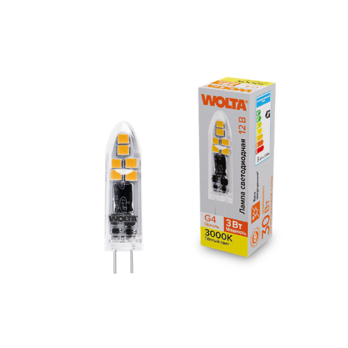 Светодиодная лампа WOLTA WSTD-JC-12V3W3KG4-P 3Вт 3000K G4 - фото 1.
