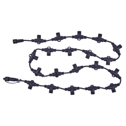 UCX-F90 T20-2M-BK Провод-шина для гирлянд серии F90PRO, 2м, 20 Т-коннекторов, шаг 10см, Статика-мерцание, IP67, Черный, TM Uniel - фото 2