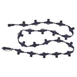 UCX-F90 T20-2M-BK Провод-шина для гирлянд серии F90PRO, 2м, 20 Т-коннекторов, шаг 10см, Статика-мерцание, IP67, Черный, TM Uniel