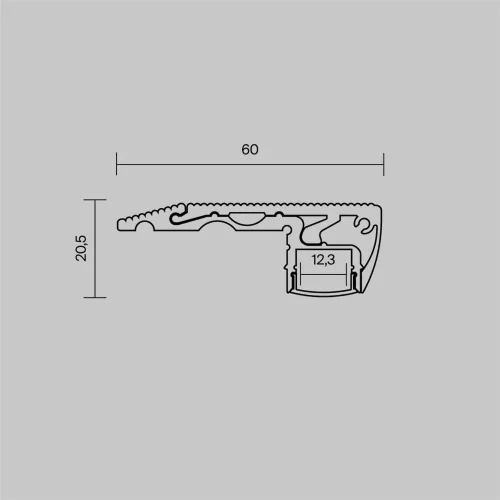 Алюминиевый профиль встраиваемый в пол 59x20 (Серебро, 2 м), ALM-5920-S-2M 636025 (Серебро) 636025 - фото 6