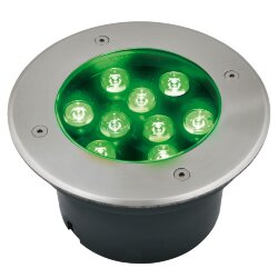 ULU-B12A-9W-GREEN IP67 GREY Светильник светодиодный уличный, Архитектурный встраиваемый, Зеленый свет, Корпус серый.