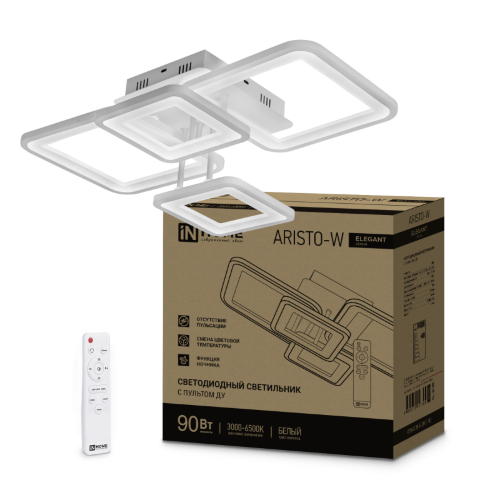 Светильник светодиодный ELEGANT ARISTO-W 90Вт 230В 3000-6500K 535х370х150мм пульт ДУ белый IN HOME - Фото 2
