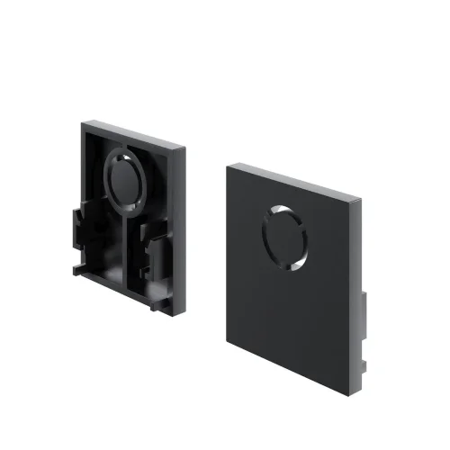 Заглушки для накладного низкопрофильного шинопровода Exility 2шт. (Черный) - фото
