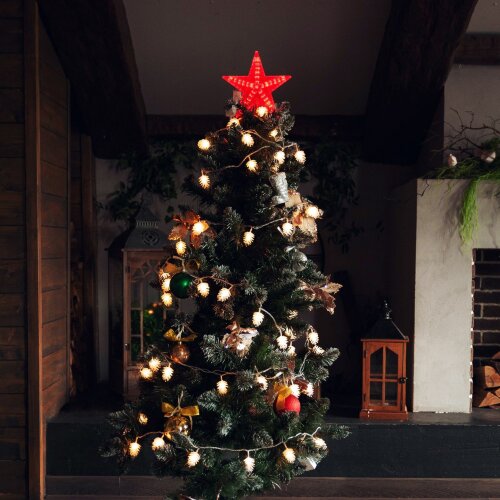 ULD-S0500-050-DTA WARM WHITE IP20 PINE CONES Гирлянда светодиодная Шишки, 5м, 50 светодиодов, Теплый белый свет, Провод прозрачный - фото 5