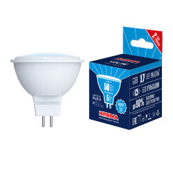 LED-MR16-5W-4000K-GU5.3-FR-NR Лампа светодиодная, Форма MR16, матовая, Серия Norma, Белый свет 4000K, Картон