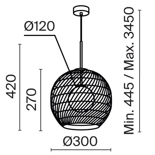 Подвесной светильник Cane G9х1 (Черный) - фото 3