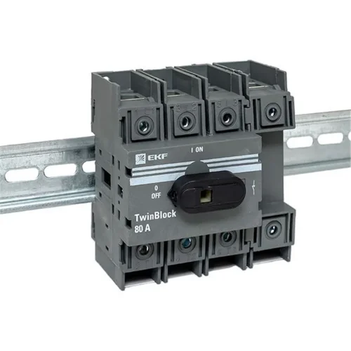 Рубильник 4п 80А с рукояткой управления для прямой установки TwinBlock EKF tb-80-4p-f - фото 2