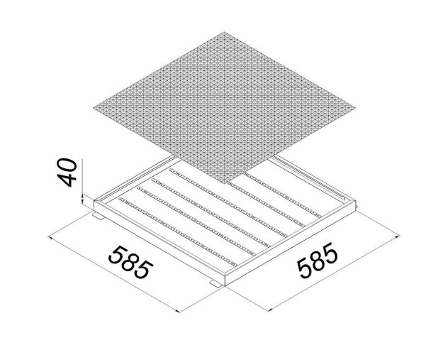 Универсальный офисный светодиодный светильник Грильято 60 Вт IP44 580x580x40 мм 3000K Призма - фото 2