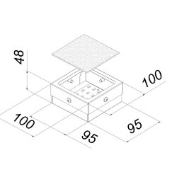 Универсальный офисный светодиодный светильник Грильято 8 Вт IP44 100x100x40 мм 6000K Опал