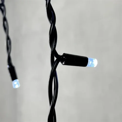 Гирлянда Бахрома 3,1 x 0,5 м Белая 220В, 120 LED, Провод Черный Каучук, IP65. Фото 3.