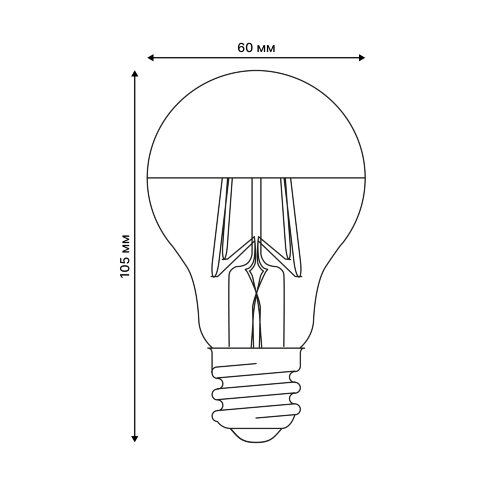 LED-A60-4W-3000K-E27-CL MIRROR-CHROME PLS02WH Лампа светодиодная, Форма A, прозрачная колба с зеркальным отражателем, Серия Sky, Теплый белый свет 3000K - фото 8