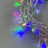 Гирлянда Нить 10м Разноцветная с Мерцанием Белого Диода 24В, 100 LED, Провод Прозрачный ПВХ, IP54. Фото 2.