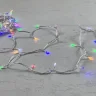 Гирлянда Нить 10м Разноцветная с Мерцанием Белого Диода 24В, 100 LED, Провод Прозрачный ПВХ, IP54. Фото 3.