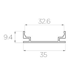 Профиль встроенный для стен алюминиевый LC-LPV-1035-2 Anod