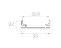 Профиль встроенный для стен алюминиевый LC-LPV-1035-2 Anod - фото 2