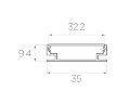 Профиль встроенный для стен алюминиевый LC-LPV-1035-2 Anod - фото 3