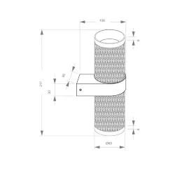 Настенный светильник (бра) Focus Design GU10х2 7Вт IP 20 (Черный)