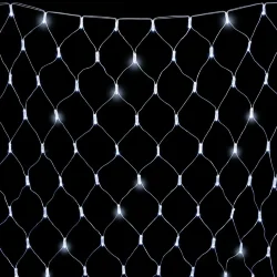Светодиодная Сеть с Колпачком 2 x 2 м Белая с Мерцанием Белого Диода 220В, 256 LED, Провод Прозрачный ПВХ, IP65