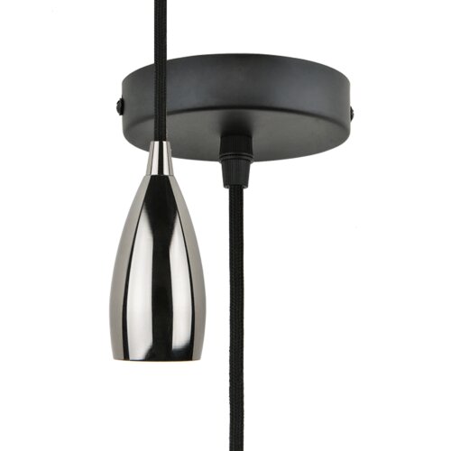 DLC-T-S32-E27 TS-1M-BL PEARL BLACK Патрон декоративный, серия Techno, с проводом 1м и креплением, Материал алюминий, Цвет черный жемчуг. - фото 2