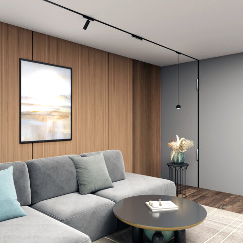 DK5365-BK Светильник для трека Air, серия Grill 2700-6500 со светодиодом, L230*W26*H36мм, 48V DC, 12W, RA?90, 36°, 2700-6500K, IP20, черный, алюминий. Фото 4