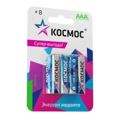 Элемент питания алкалиновый AAA/LR03 BP-8 (блист.8шт) КОСМОС KOCLR03BL8