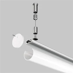 Алюминиевый профиль подвесной D30 (Серебро, 2 м), ALM-D30-S-2M (Серебро)