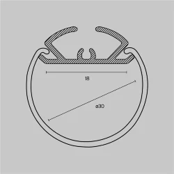 Алюминиевый профиль подвесной D30 (Серебро, 2 м), ALM-D30-S-2M (Серебро) ALM-D30-S-2M