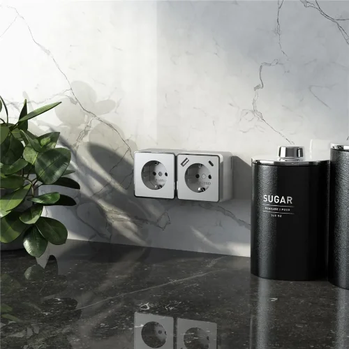 Розетка с заземлением, шторками и USB тип A+C Gallant серебряный W5071706 - фото 2