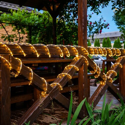 ULD-D50 8M-С08 IP44 WARM WHITE Гирлянда светодиодная Дюралайт, 8м, С контроллером, Теплый белый свет, Провод прозрачный - фото 4