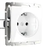 Розетка с заземлением и шторками (белая) W1171101 - фото