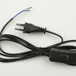 UCX-C10-02A-170 BLACK Сетевой шнур с вилкой и выключателем, 2А, 500Вт, 1.7м, Черный