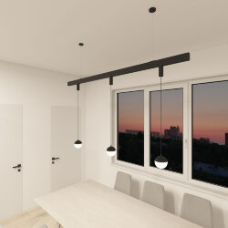 Подвесной светильник SMART MOON 12W DIM 3000K-6000K, черный, алюминий, акрил, Denkirs DK8056-BK