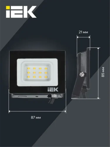 Прожектор светодиодный СДО 06-10 4000К IP65 черн. IEK LPDO601-10-40-K02 - фото 6