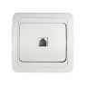 Розетка компьютерная одинарная RJ-45 CLASSICO белая 2131 IN HOME - Фото