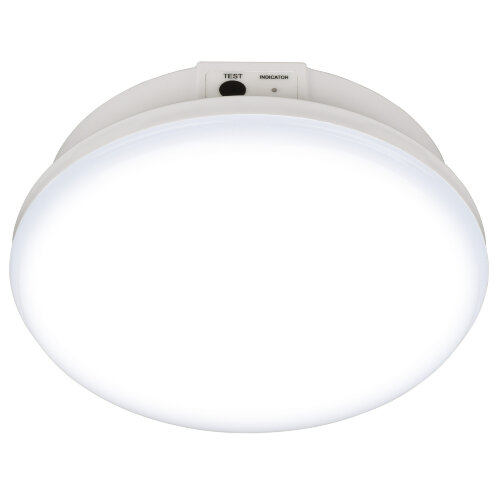 ULR-E60-12W-4000K WHITE Светильник светодиодный аварийного освещения, влагозащищенный, IP65, Белый свет 4000K, Диаметр 161мм, Встроенный аккумулятор, Корпус белый - фото 1