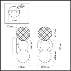 Бра «ODEON LIGHT» 5008/4WL, серия: CRYSTAL (крепление на планке)